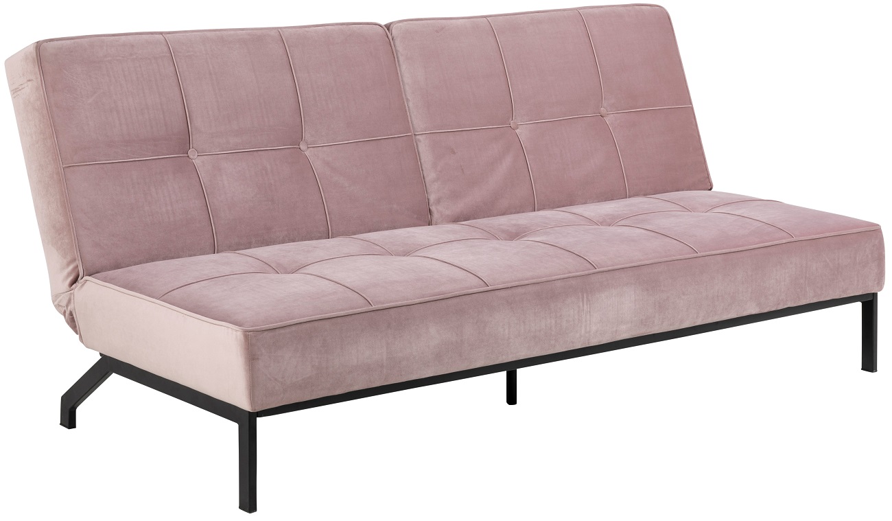 Perugia 2,5-Sitzer-Schlafsofa rosa Samt