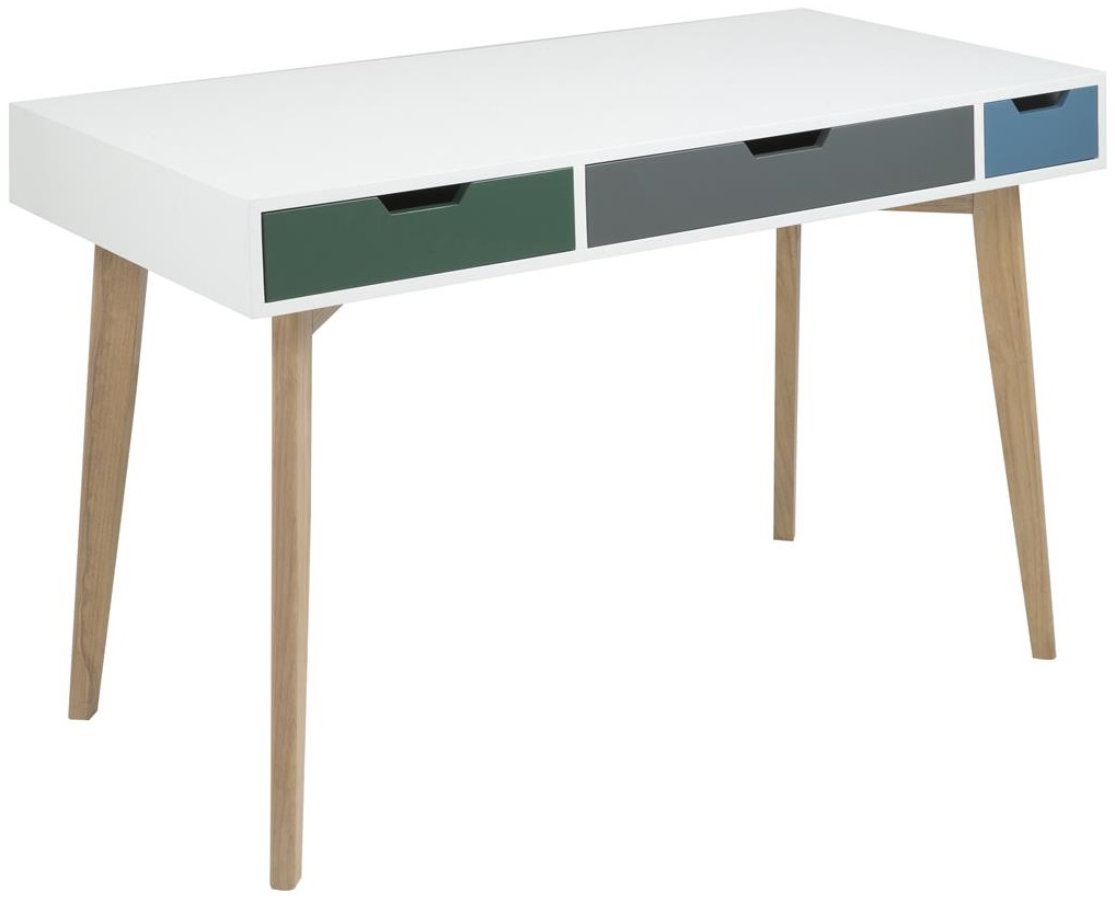 Burnley Schreibtisch - wei� / Eiche