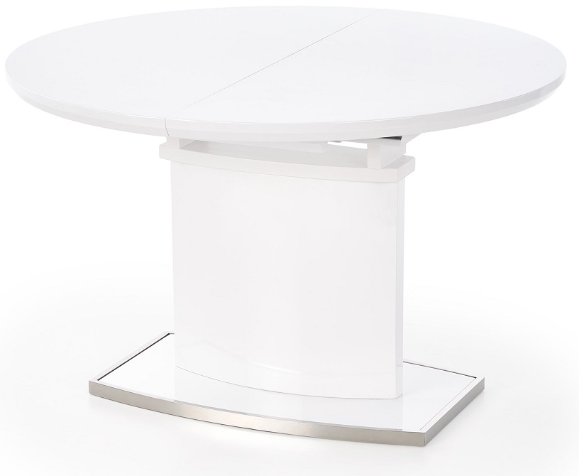 Metro ausziehbarer Esstisch 120-160 cm - weißer Hochglanz / Chrom Metro ausziehbarer Esstisch 120-160 cm - weißer Hochglanz / Chrom