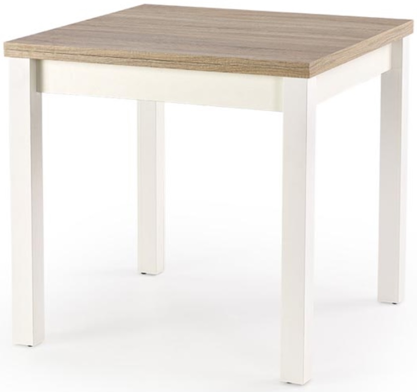 Yaritza ausziehbarer Esstisch 80-160 cm - Wei�/Eicheonoma