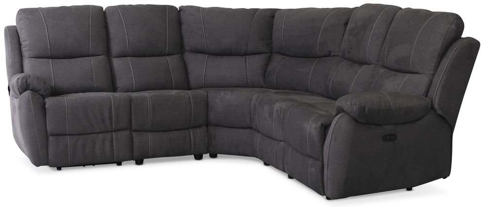 Enjoy Hollywood Liege-Ecksofa - 4-Sitzer (elektrisch) in anthrazitem Mikrofaserstoff