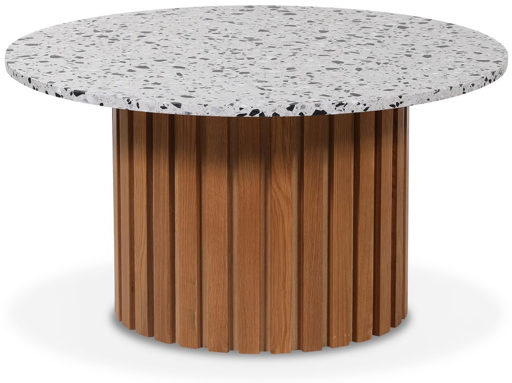 Matisse 85 runder Couchtisch - Eiche / Terrazzo (Cosmos)