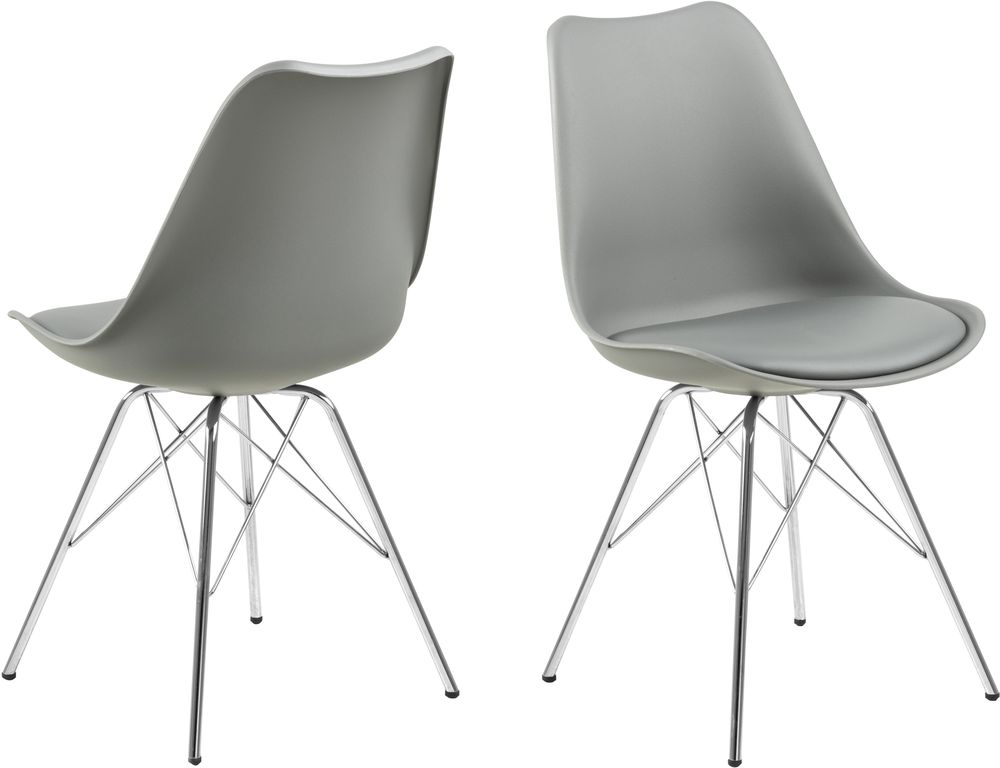 Eris Esszimmerstuhl - grau/Chrom