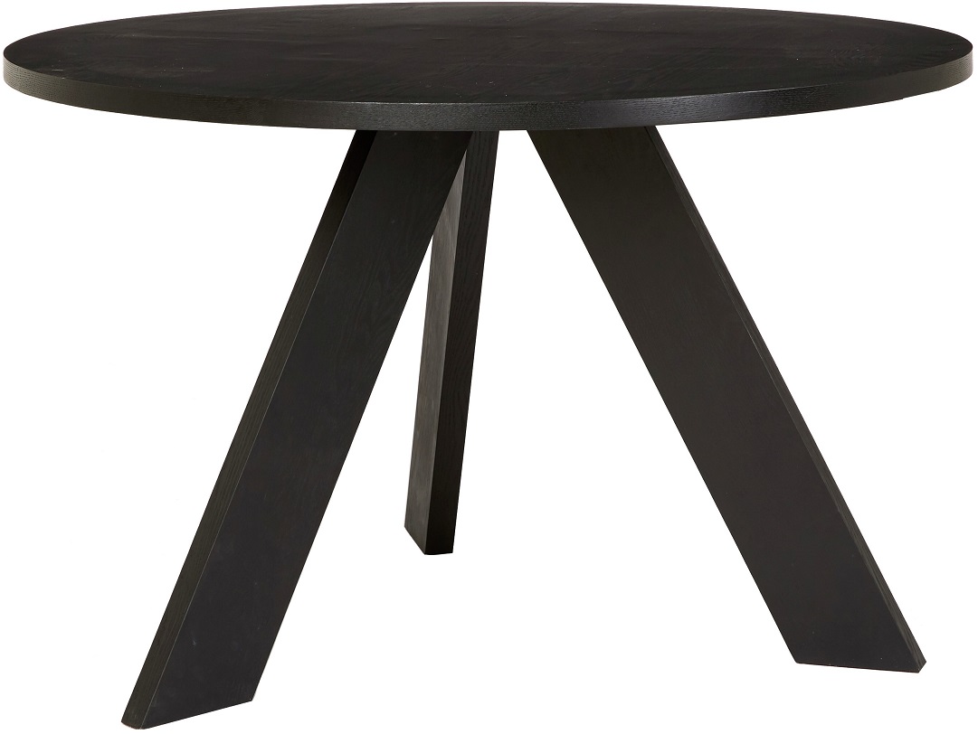 Fiona runder Esstisch 120 cm - schwarz gebeiztes Eichenfurnier Fiona runder Esstisch 120 cm - schwarz gebeiztes Eichenfurnier
