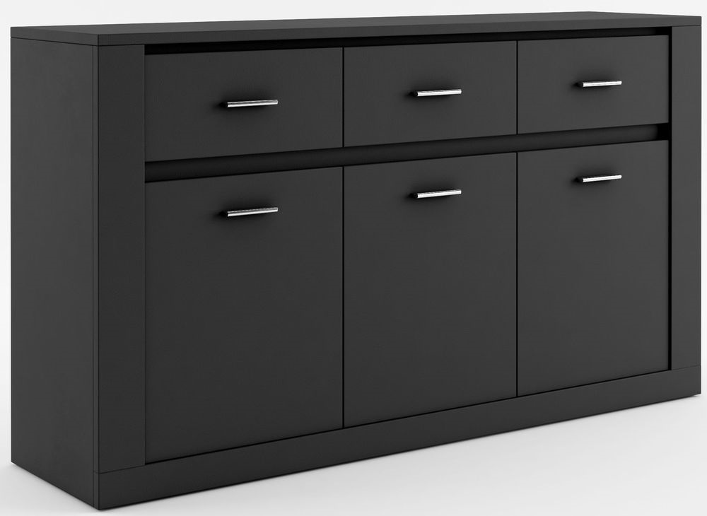 Mervyn Sideboard 160 cm - Schwarz + M�belf��e