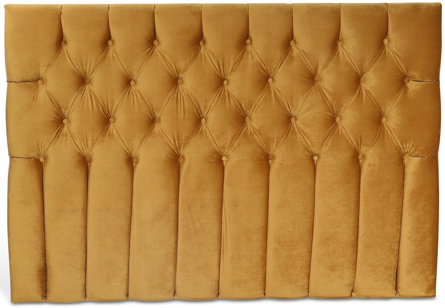 Presley Bett Kopfteil mit Kn�pfen (goldener Samt) - Breite w�hlbar