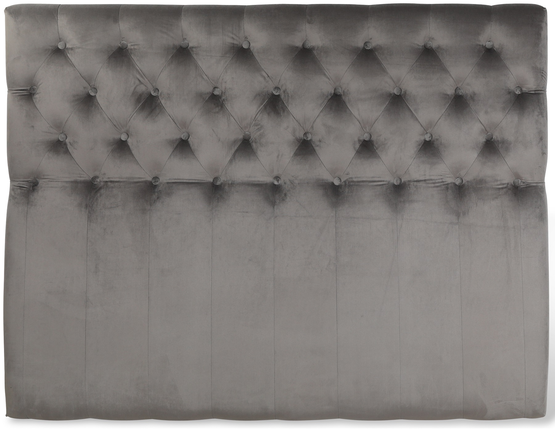 Anna Kopfteil mit Kn�pfen (grauer Samt) - Optionale Breite