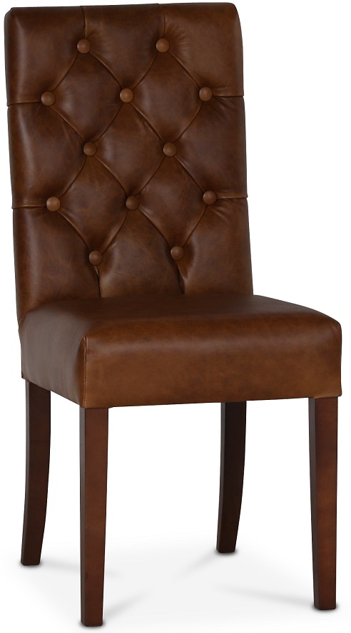 Lexington Milton Stuhl - Braunes Anilinleder / Braune Beine