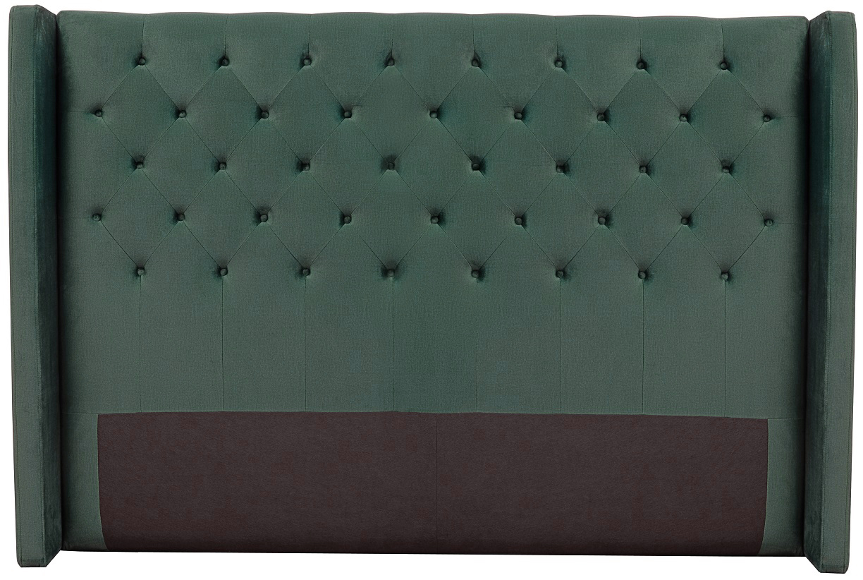 Almedal Kopfteil mit Kn�pfen (Smaragdgr�ner Samt) - Frei w�hlbare breite