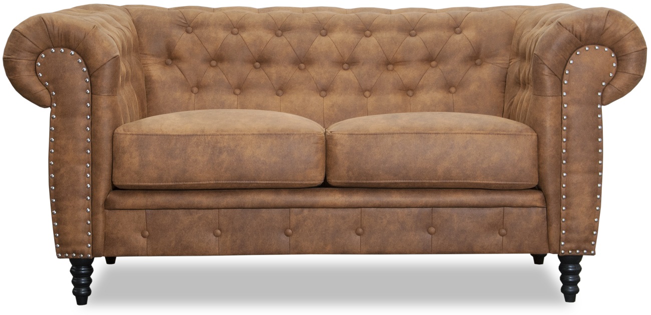 Ashford 2-Sitzer Chesterfield - Cognac Öko-Leder Ashford 2-Sitzer Chesterfield - Cognac Öko-Leder