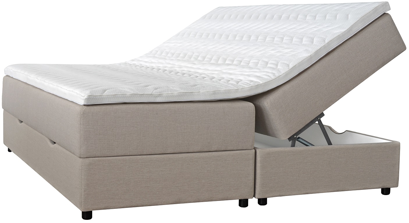 Bett mit Stauraum 5-Zonen-Taschenbett beige