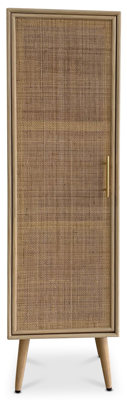 React-Rattanschrank mit Messinggriffen