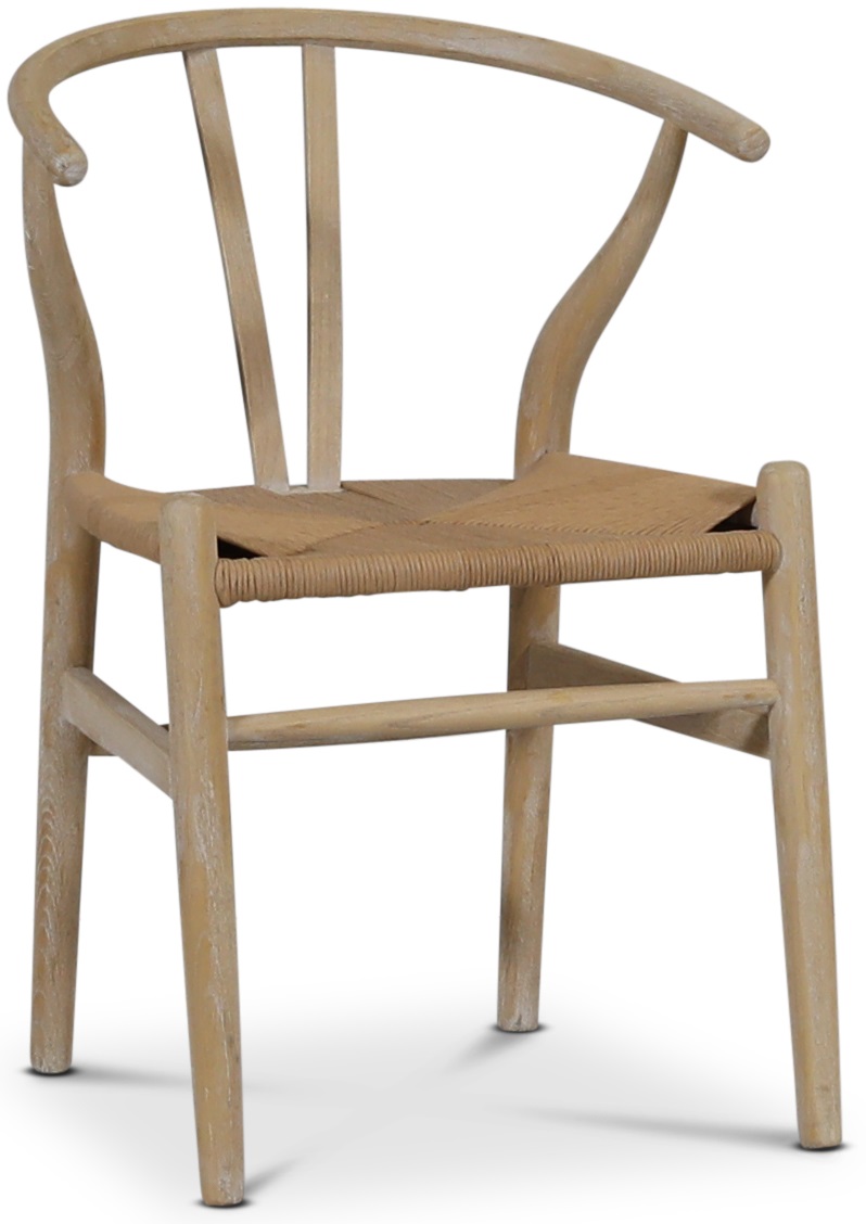 Brandon Esszimmerstuhl wei� mit Seilsitz + Stuhlkissen