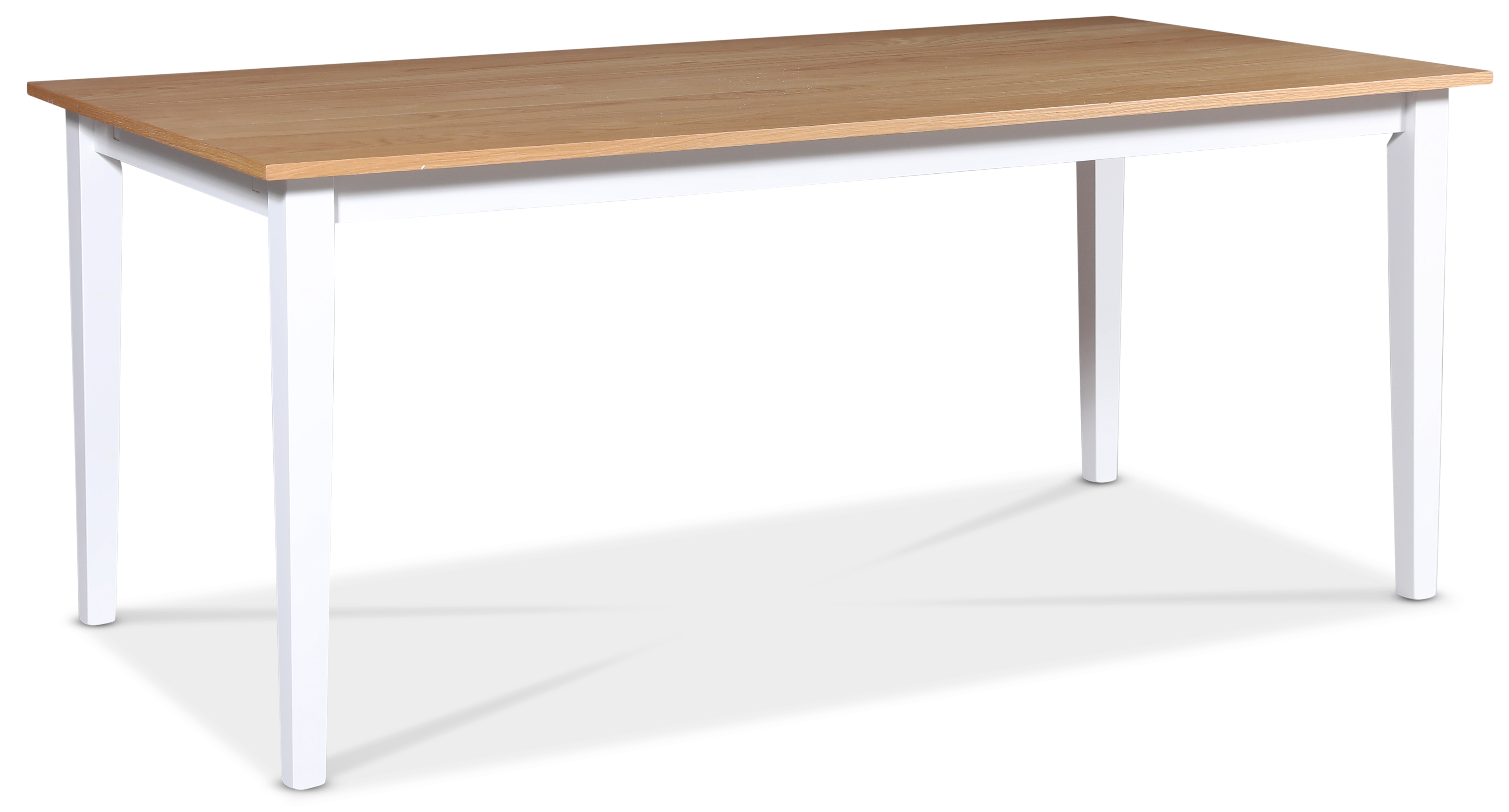 F�r� Esstisch aus Eiche mit wei�en Beinen - 180x90 cm