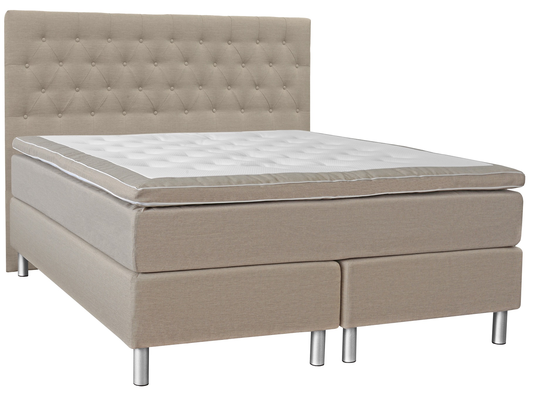 Nova Kontinentalbett 7-Zonen Pocket (Beige) inklusive Kopfteil - Breite w�hlbar