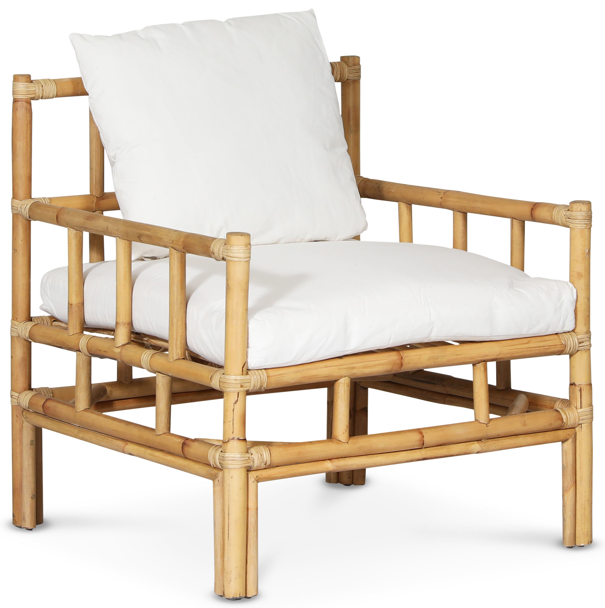 Amelia Sessel mit Kissen - Rattan natur