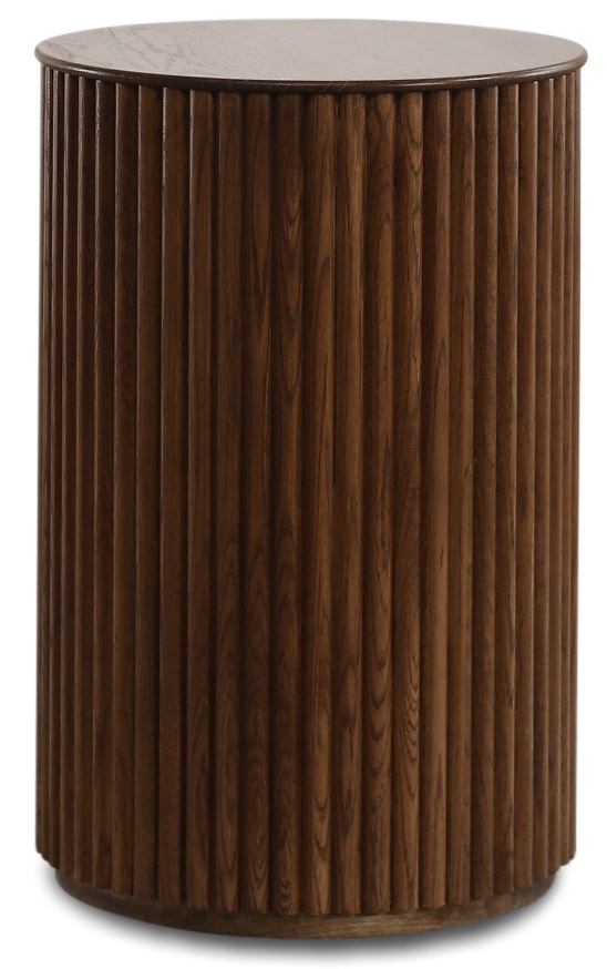 Zylinder-Beistelltisch 60 cm - Walnuss