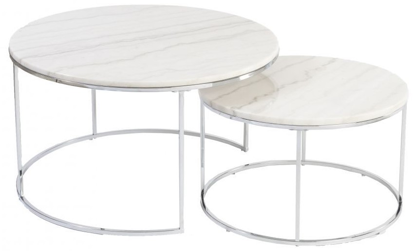 Lormont Tisch - Hellmarmor/Chrom