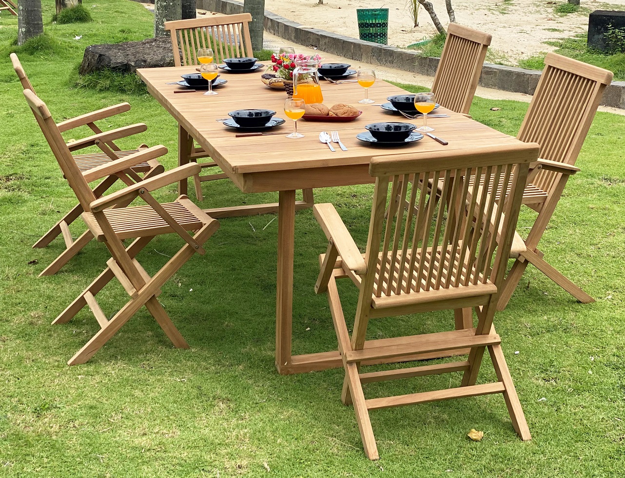 Teakholz-Couchtisch 180x100 cm - Salt�