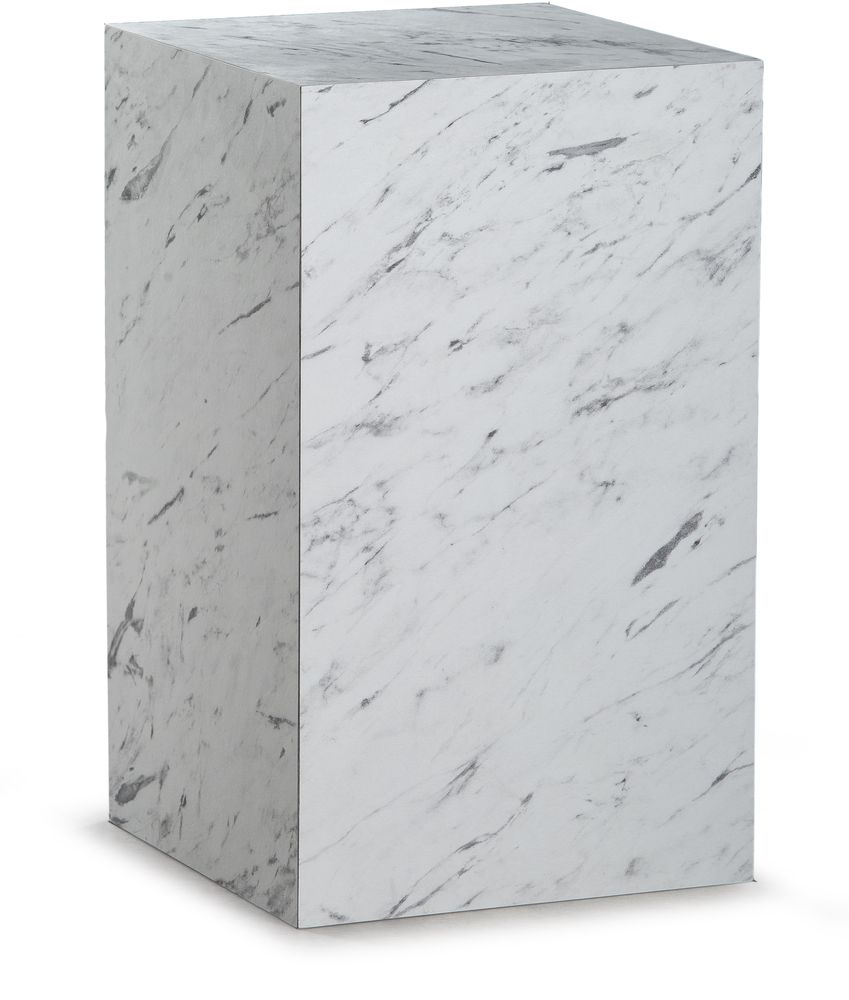 Stein Beistelltisch 30 x 30 cm - Wei�er Marmor (Laminat)