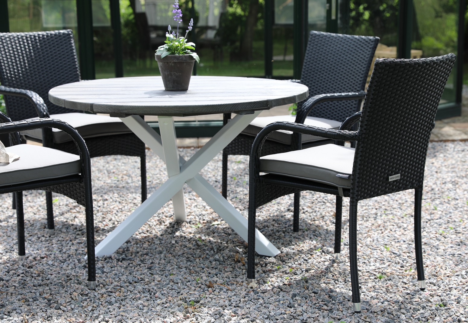 Scottsdale Esstisch �112 cm - Shabby Chic Grau/Wei�