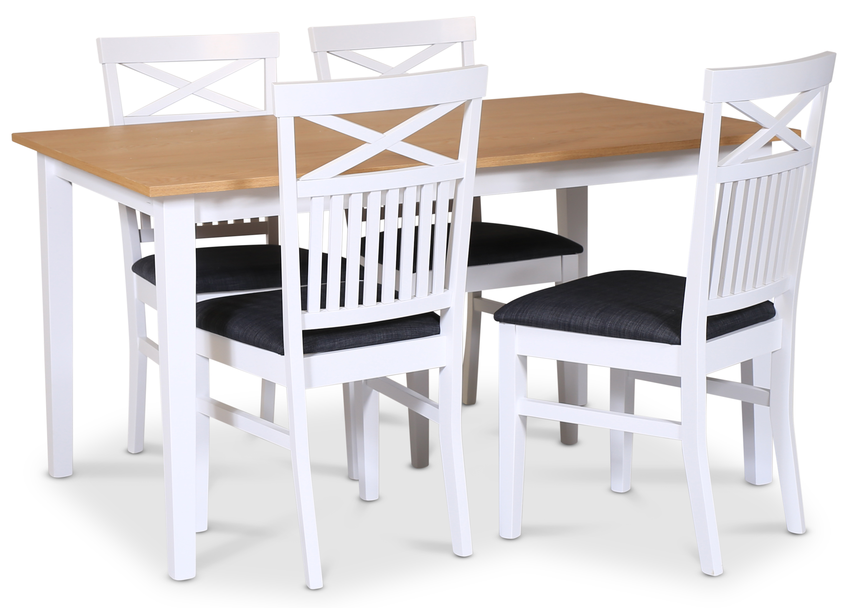 Esstischgarnitur; Tisch 140x90 cm - vier St�hle - F�r�