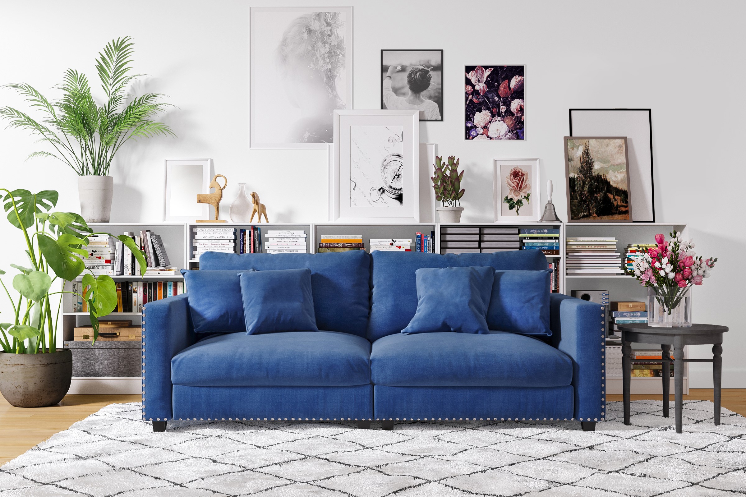 Sofa Avenue mit Nieten - 225 cm