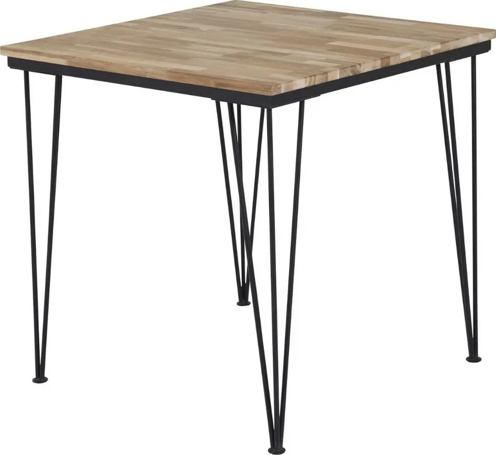 Annelie Esstisch 80 cm - Teak/schwarz