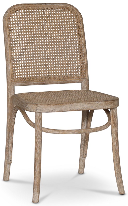 Indiana Bugholzstuhl mit Rattansitz - Whitewash + Möbelfüße Indiana Bugholzstuhl mit Rattansitz - Whitewash + Möbelfüße