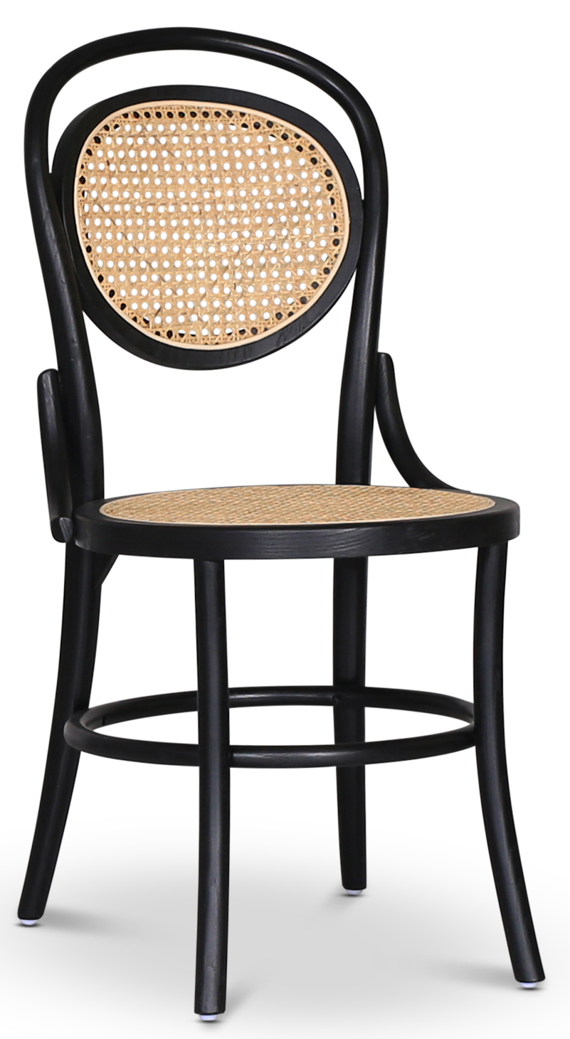 Alicia Stuhl Bugholz - Schwarz/Rattan + M�belf��e