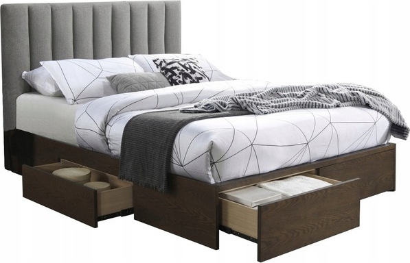 Bett Sufi Bettrahmen - Grau & Walnuss Bett Sufi Bettrahmen - Grau & Walnuss