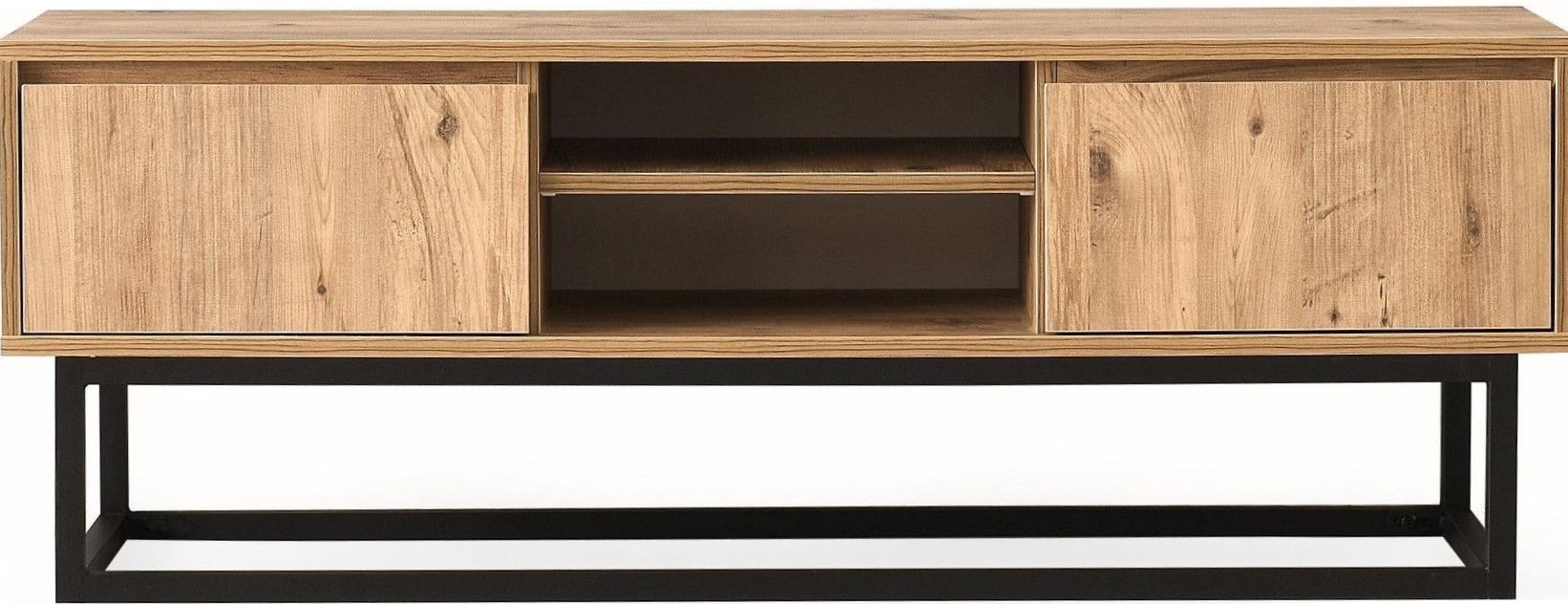 Belinda Medienbank 180 cm - Schwarz/Kiefer