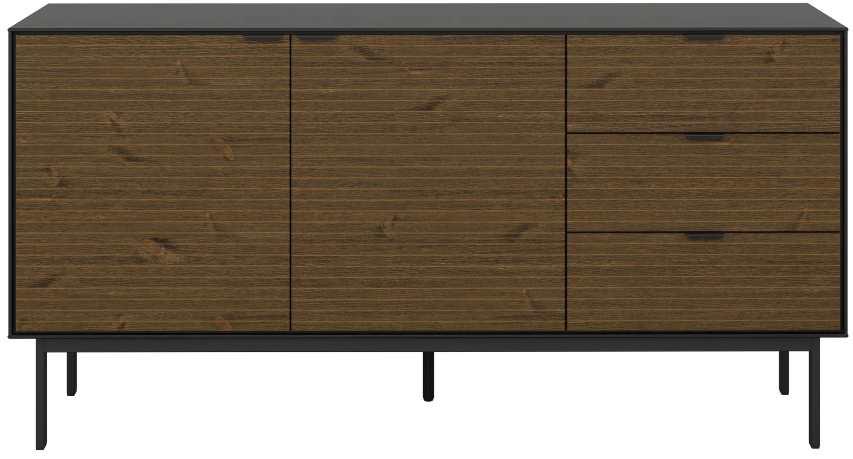 Soma Sideboard mit 2 Tren und 3 Schubladen - Schwarz/Espresso