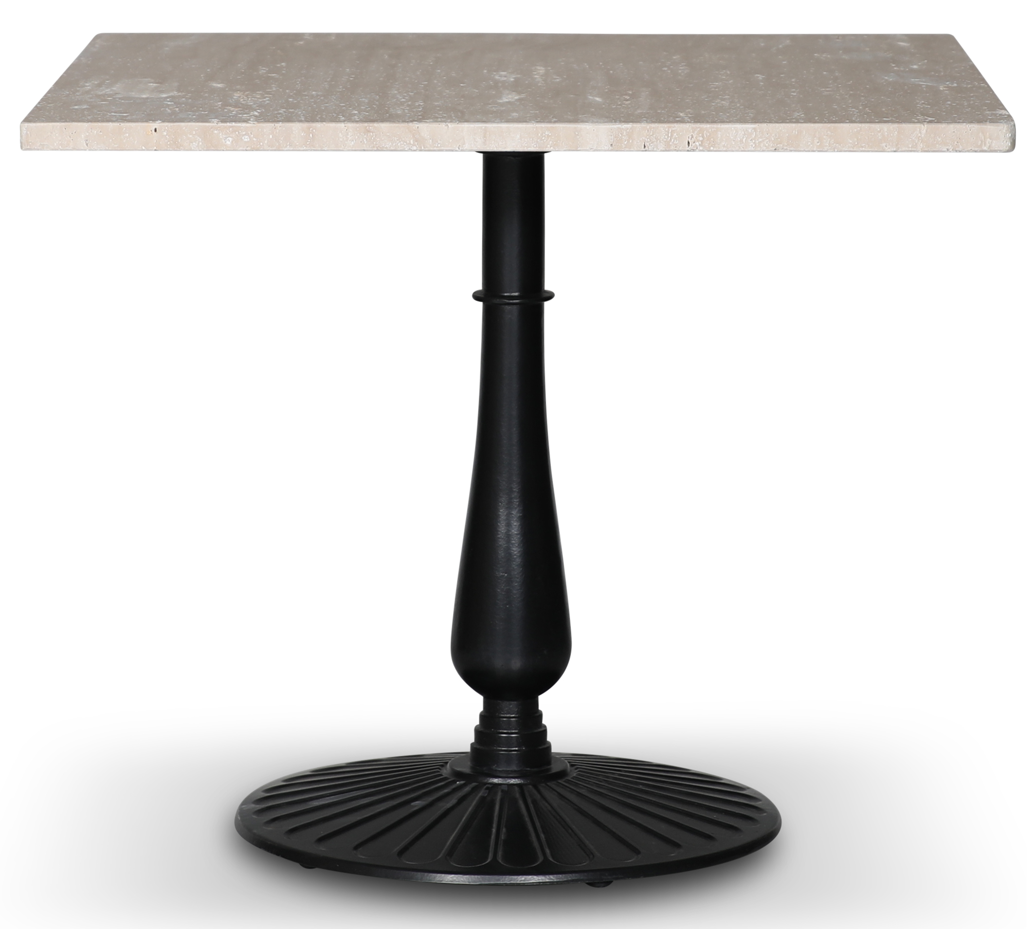 Flair Esstisch 90x90 cm - Black Mystery E100 F��e / Travertinstein