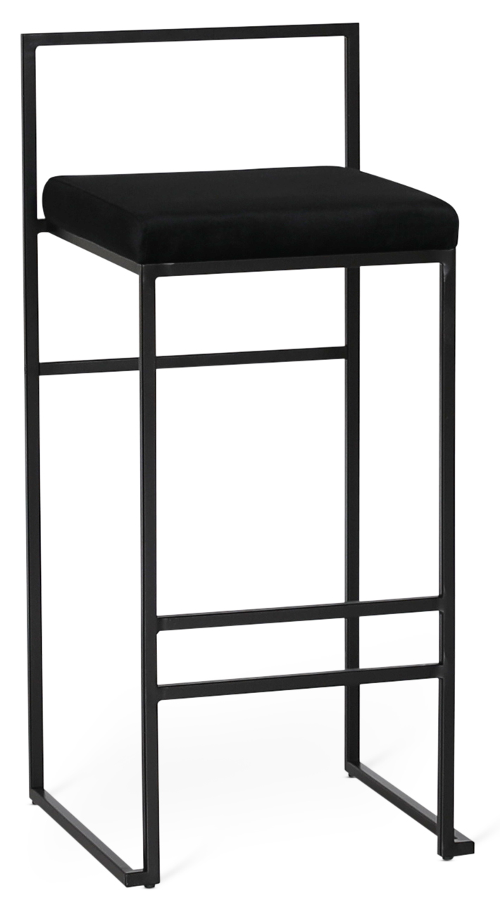 Aston Barhocker stapelbar - Schwarzer Samt / schwarz + M�belf��e