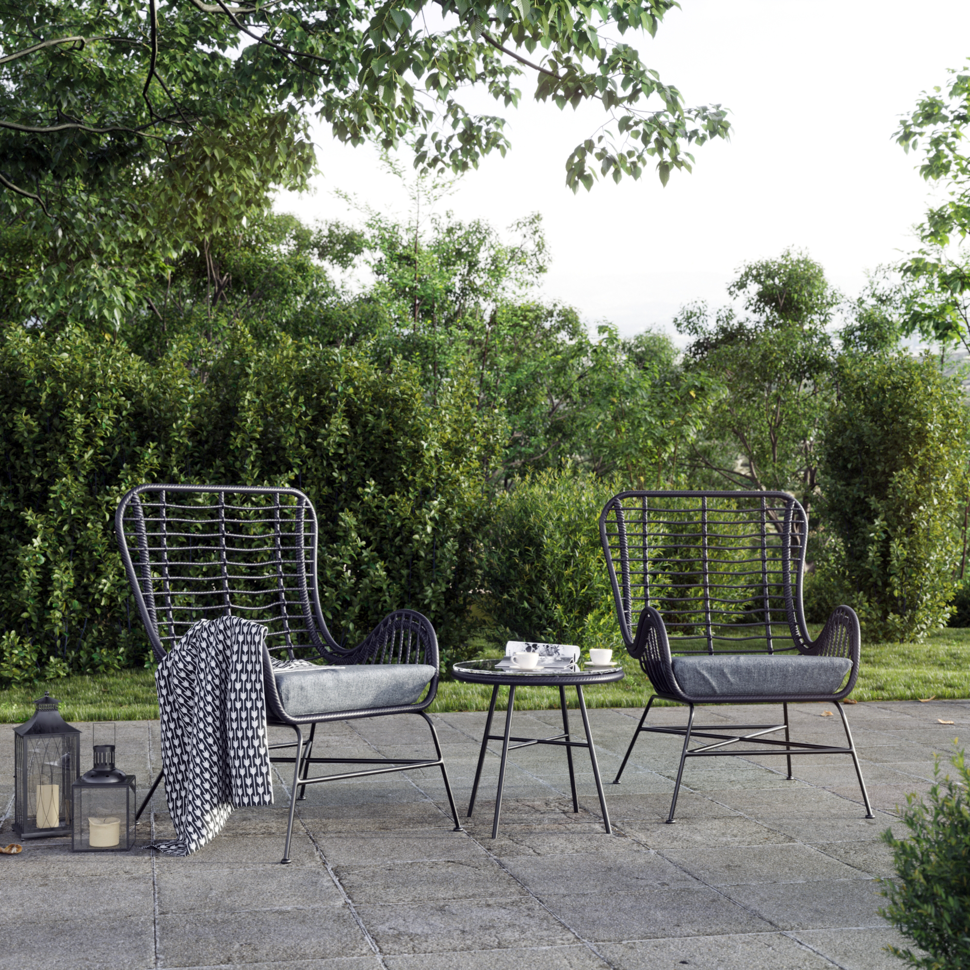 Draget Outdoor-M�belgruppe komplett mit Kissen