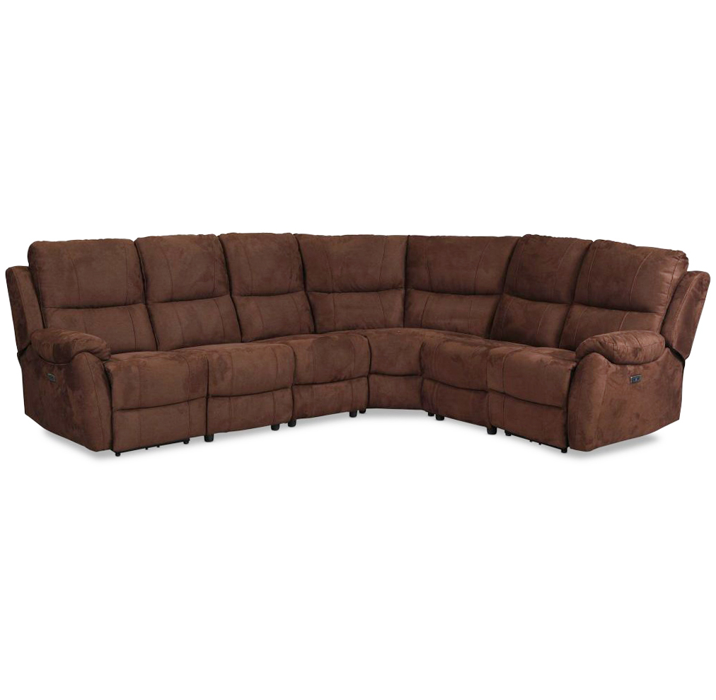 Sofa-Relaxsessel - 5-Sitzer mit elektrischer Steuerung - Brauner Mikrofaserstoff Sofa-Relaxsessel - 5-Sitzer mit elektrischer Steuerung - Brauner Mikrofaserstoff