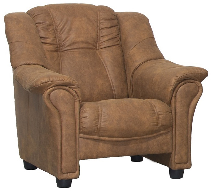 Rom-Sessel aus braunem Mikrofaserstoff