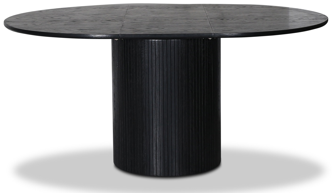 Nova ausziehbarer runder Esstisch �115-160 cm - Schwarz gebeizte Eiche