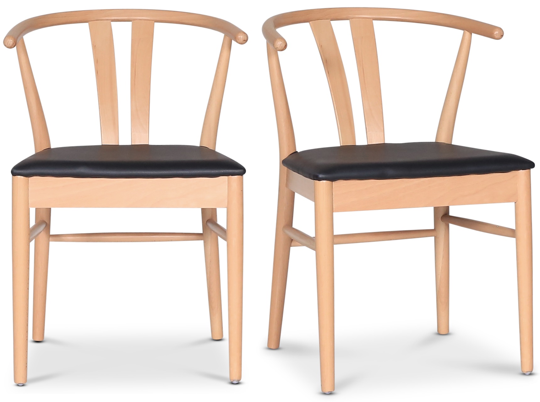 Astrid Esszimmerstuhl mit schwarzem PU-Sitz