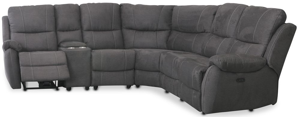 Enjoy Liege-Ecksofa - 4-Sitzer (elektrisch) in anthrazitfarbenem Mikrofaserstoff (Modell V) Enjoy Liege-Ecksofa - 4-Sitzer (elektrisch) in anthrazitfarbenem Mikrofaserstoff (Modell V)