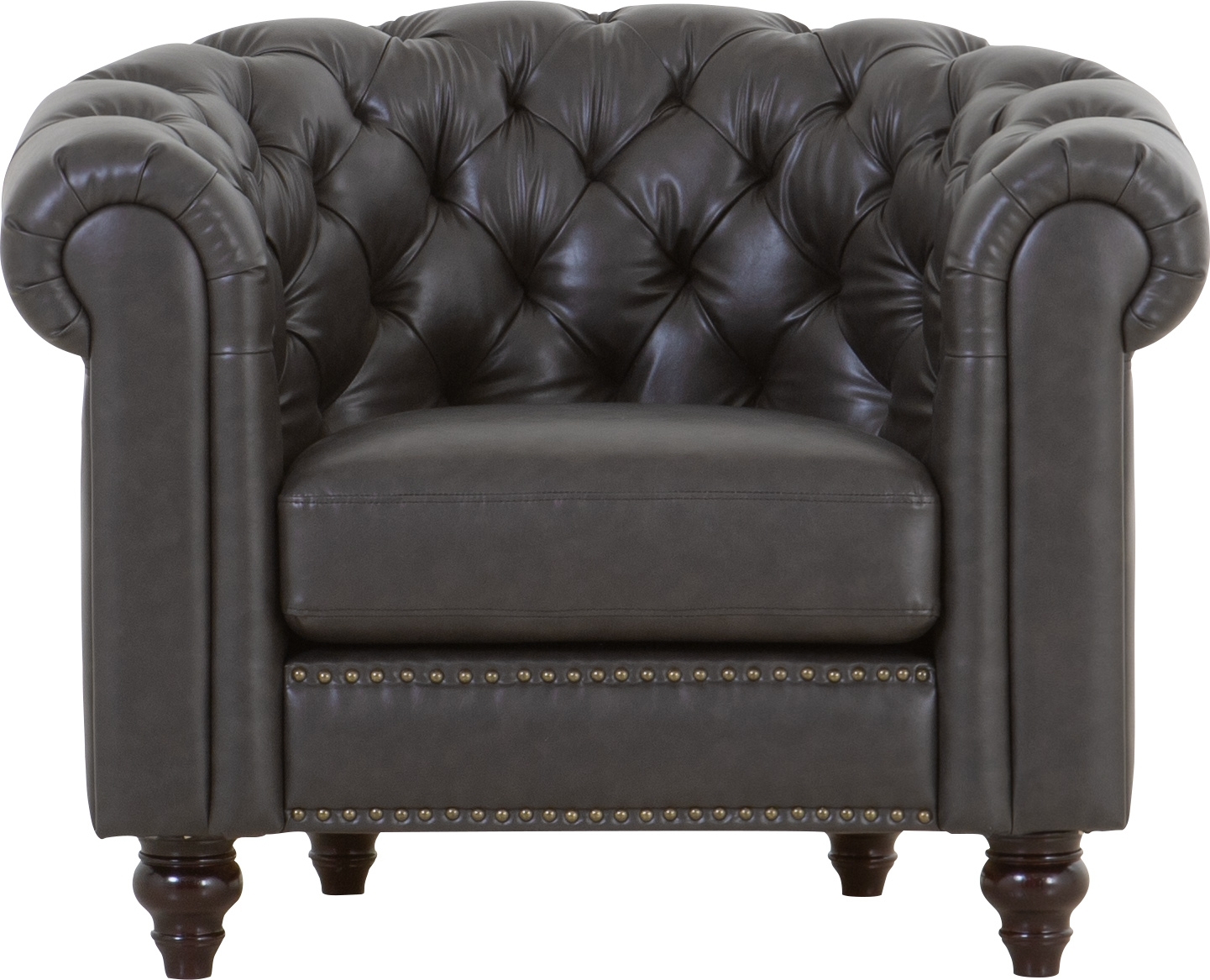 Chesterfield-Clubsessel, dunkelbraun, PU-Leder
