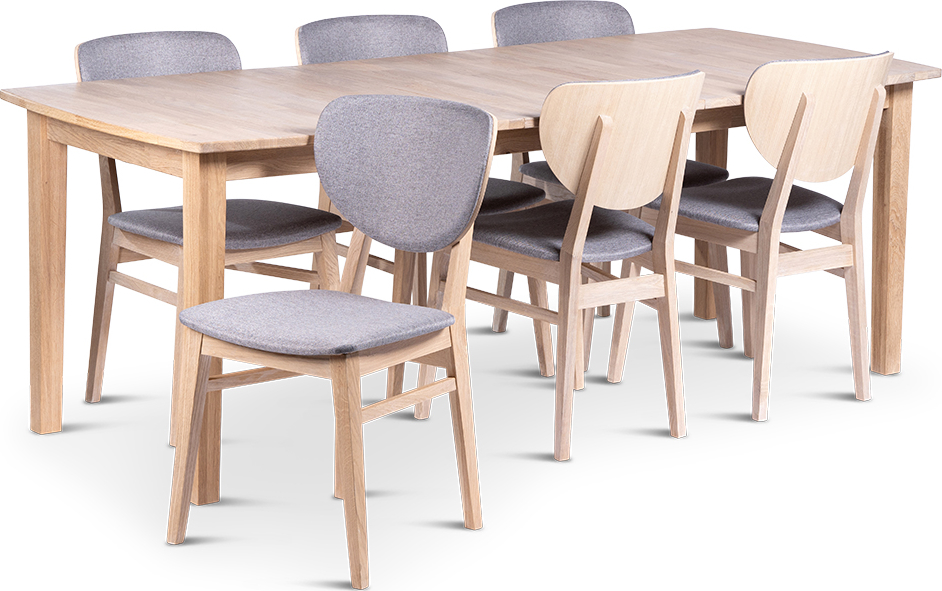 Kivik Essgruppe: Tisch 160-210x90 cm mit 6 Fårö Stühlen Kivik Essgruppe: Tisch 160-210x90 cm mit 6 Fårö Stühlen