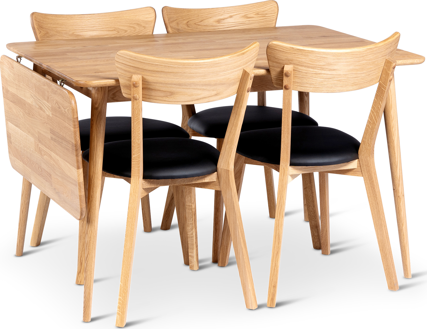 Alborg Esstisch 120-160x80 cm mit 4 Växjö Stühlen Alborg Esstisch 120-160x80 cm mit 4 Växjö Stühlen