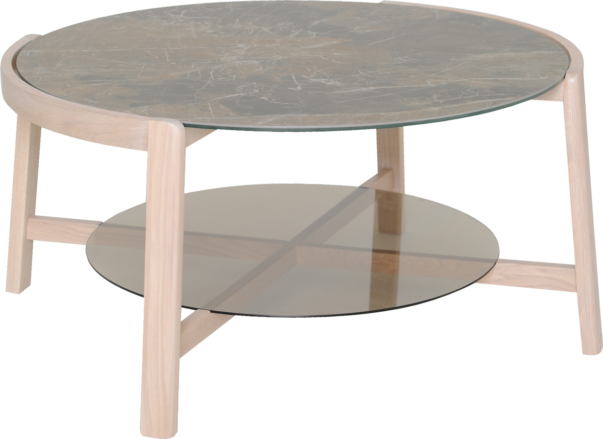 Vasa Couchtisch �90 cm - Wei� lackierte massive Eiche