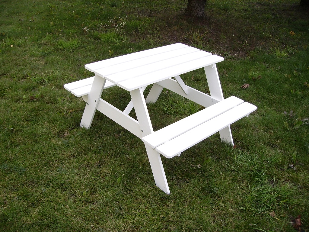 Mini-Rasta-Bank-Set für Kinder - Weiß + Möbelreinigung Mini-Rasta-Bank-Set für Kinder - Weiß + Möbelreinigung