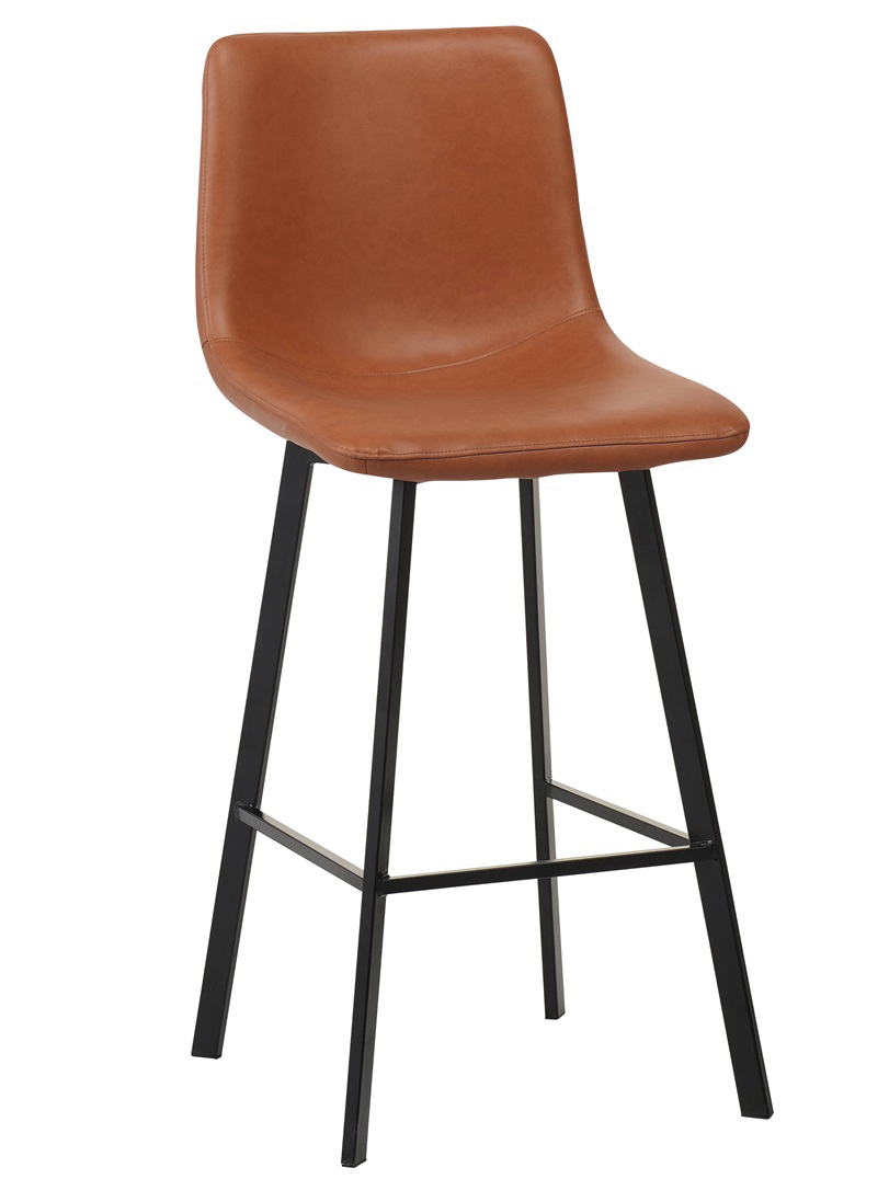 Tampa Barhocker - Braunes PU/Schwarz