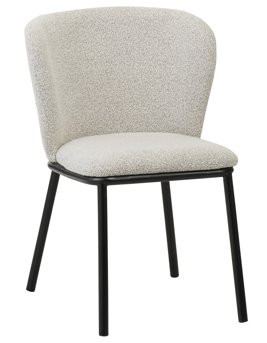 Edina Esszimmerstuhl beige Boucl� & K�chenstuhl mit gew�lbter R�ckenlehne