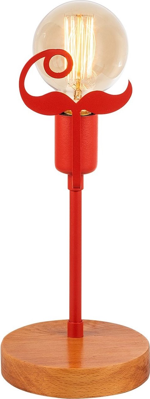 Beami Tischlampe - Nussbaum/rot