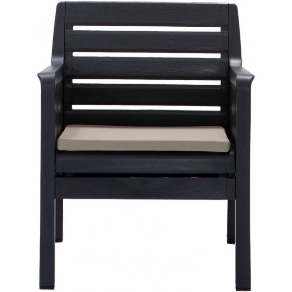 Loungegruppe Lara mit 3-Sitzer-Sofa, 2 Sesseln und Tisch - Anthrazit